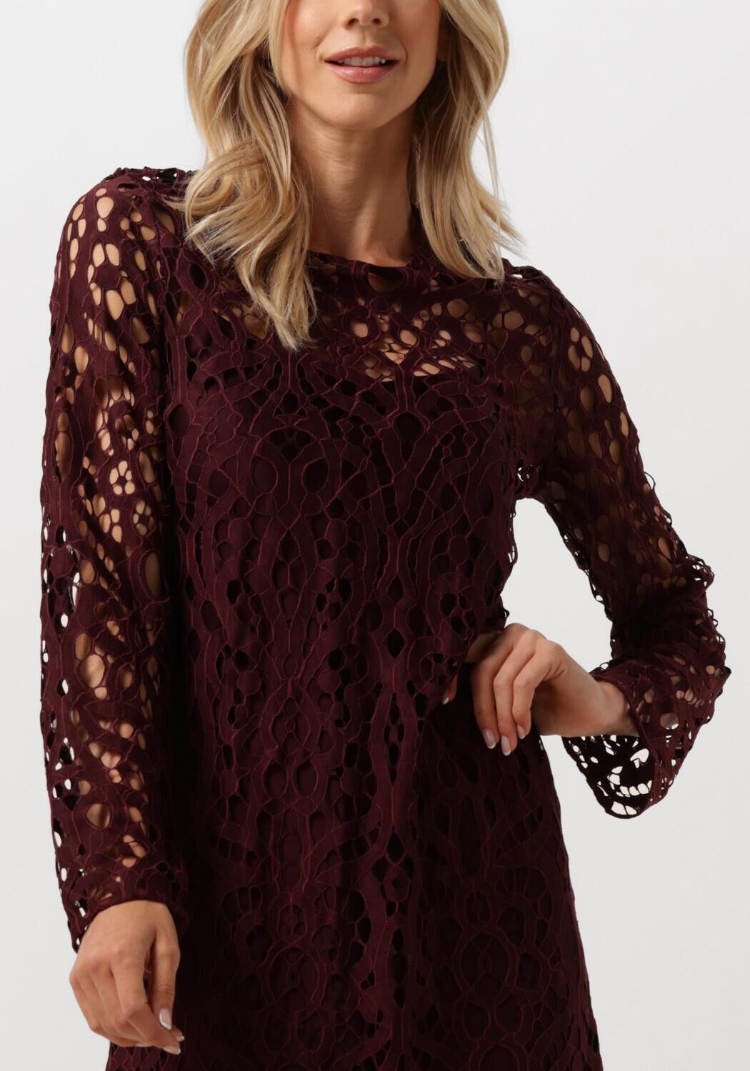 VANILIA Dames Jurken Lace Midi Dress Rood