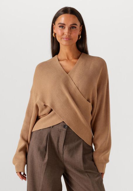Camel MSCH COPENHAGEN Trui MSCHZINELLE RACHELLE WRAP PULLOVER - large