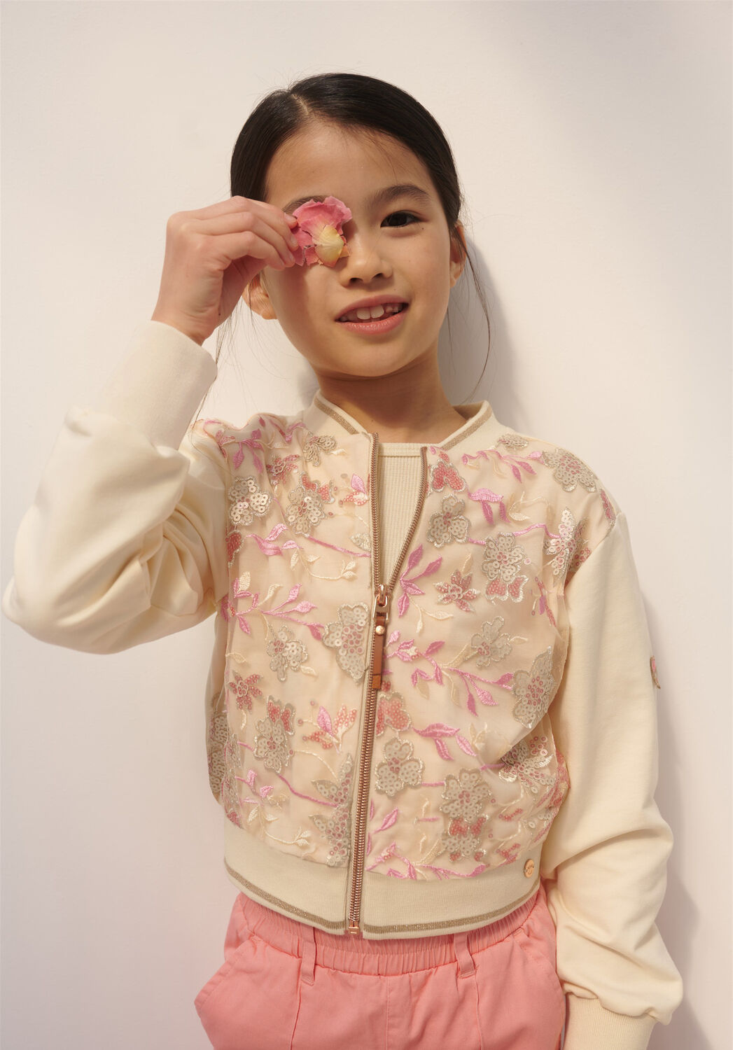 NONO Meisjes Truien & Vesten Dita Zip Up Cardigan Ecru