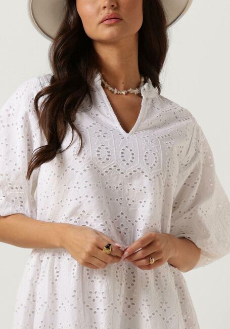 Witte NOTRE-V Mini jurk NV-DONNA DRESS BRODERIE ANGLAISE DRESS - large