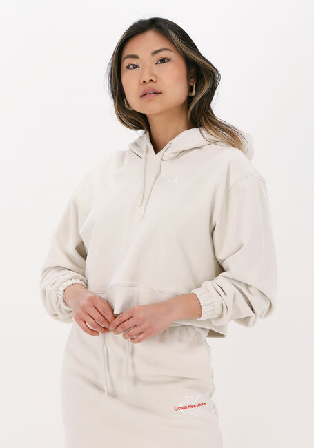 Gebroken wit CALVIN KLEIN Trui TWO TONE MONOGRAM HOODIE - large