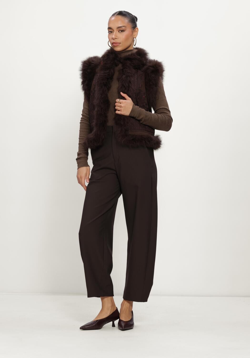 ANTIK BATIK Dames Blouses Sando Gilet Bruin