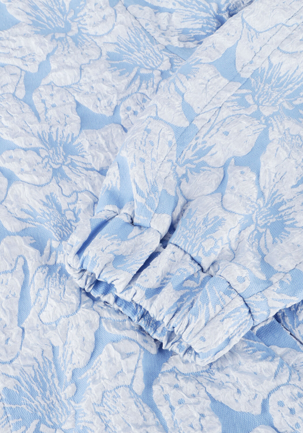 Lichtblauwe JANSEN AMSTERDAM Jack JOSIEN JASJE J 275 JACQUARD BOMBER LONG SLEEVE - large