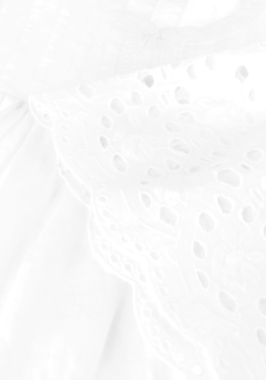 Witte RUBY TUESDAY Blouses SALOME BLOUSE WITH HALF EMBRO SLEEVES AND ROUND NECK - large