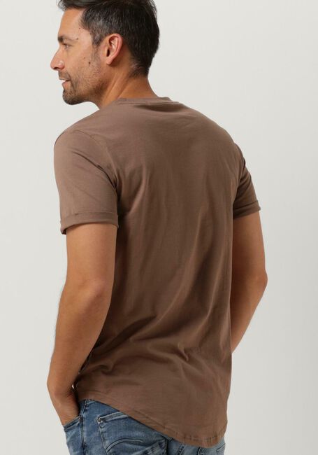 Bruine CALVIN KLEIN T-shirt BADGE TURN UP SLEEVE - large