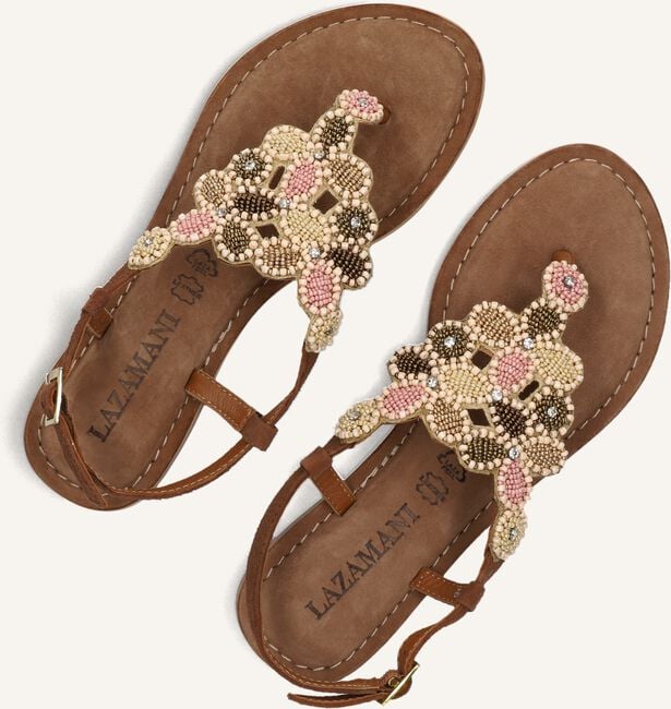 Bruine LAZAMANI Platte sandalen 75.017 Bruine LAZAMANI Platte sandalen 75.017 - large