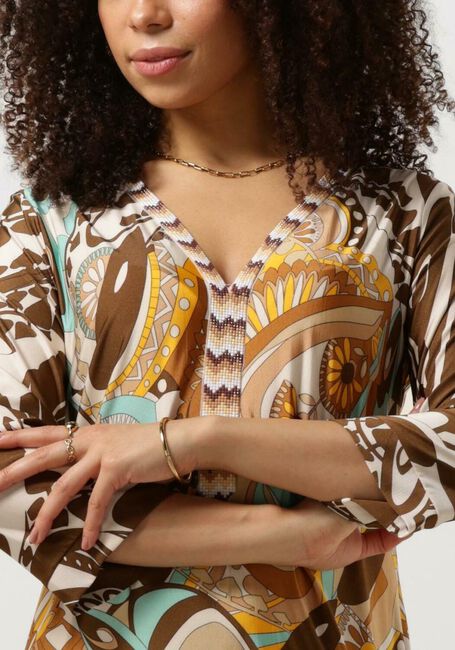 Beige ANA ALCAZAR Mini jurk TUNIC DRESS DECO - large