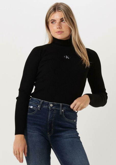 Zwarte CALVIN KLEIN Coltrui BADGE ROLL NECK SWETER - large