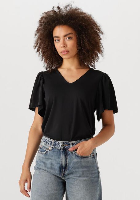 Zwarte MINUS Top RIANNE V-NECK T-SHIRT - large