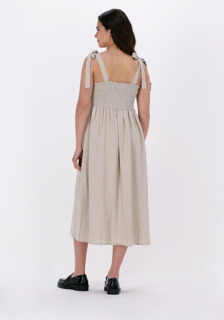 Beige OBJECT Midi jurk NELA S/L DRESS - large