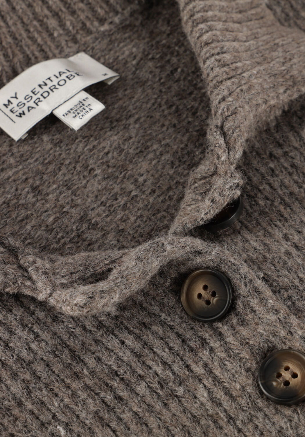 Grijze MY ESSENTIAL WARDROBE Trui PALOMAMW KNIT POLO SS - large