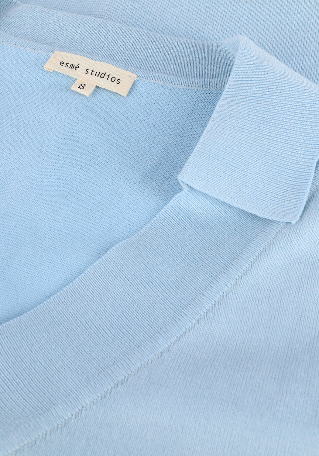 Lichtblauwe ESM&Eacute; STUDIOS Top MAE 2/4 LOOSE POLO BLOUSE KNIT - large