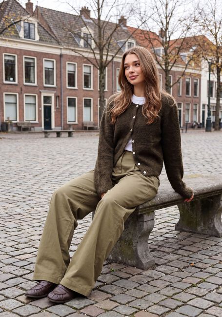 Khaki BOII STUDIOS Wijde broek JULIE - large