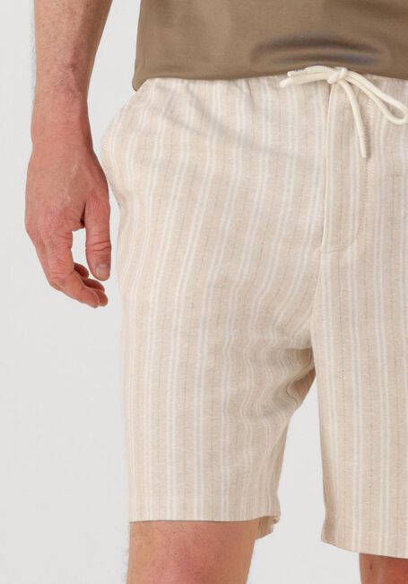 Beige SHIWI Korte broek MEN LEWIS LINEN SHORTS YAM DYE STRIPES - large