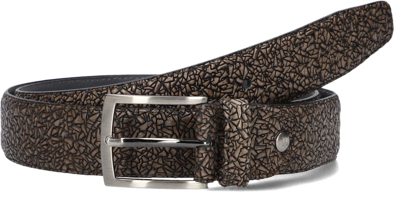 Floris van Bommel Elegante Bruine Leren Riem Beige Heren