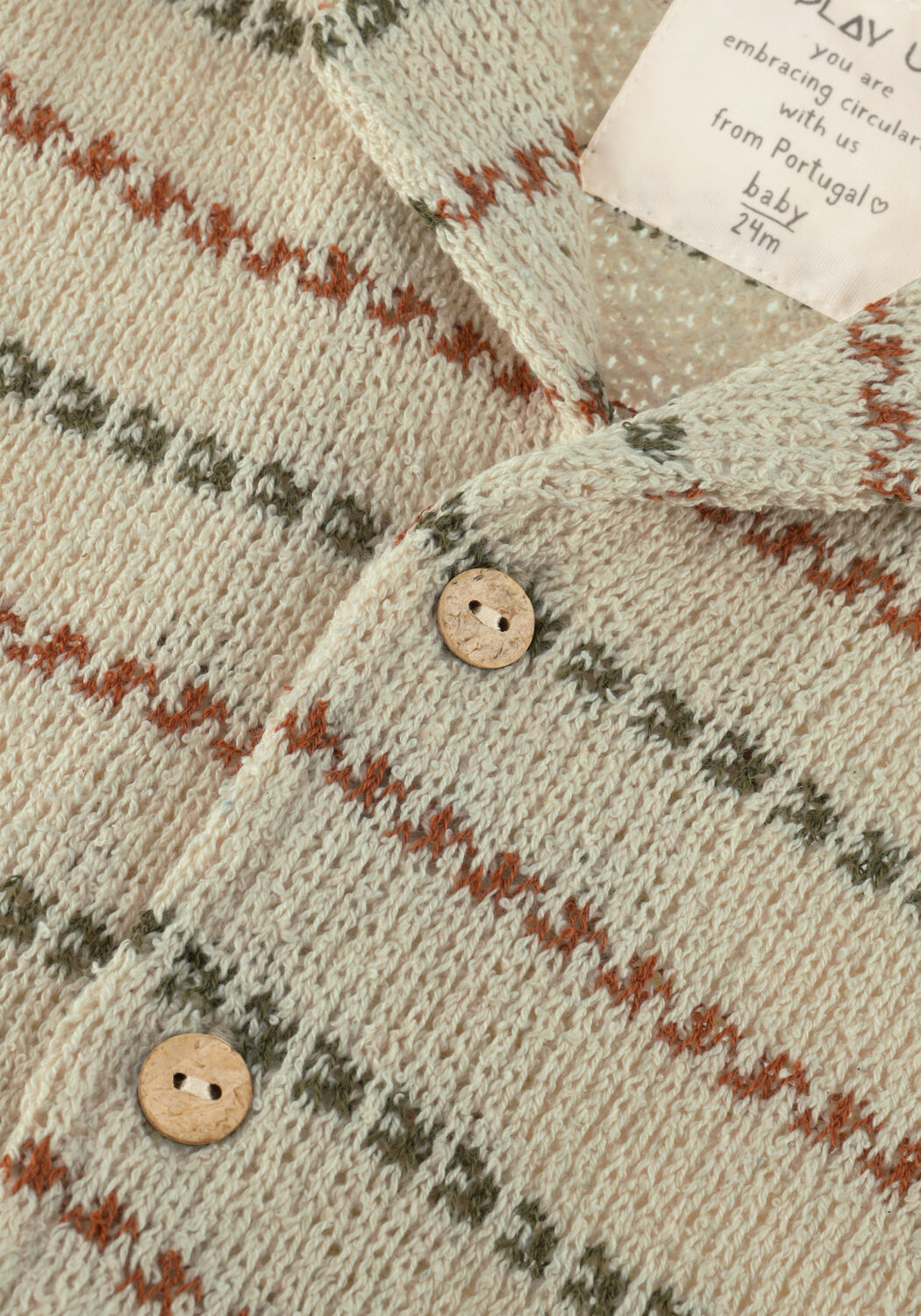 Creme PLAY UP Top STRIPED JERSEY SHIRT - large