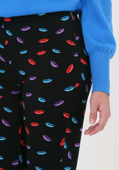 Zwarte COLOURFUL REBEL Flared broek LIPS PEACHED FLARE PANTS - large