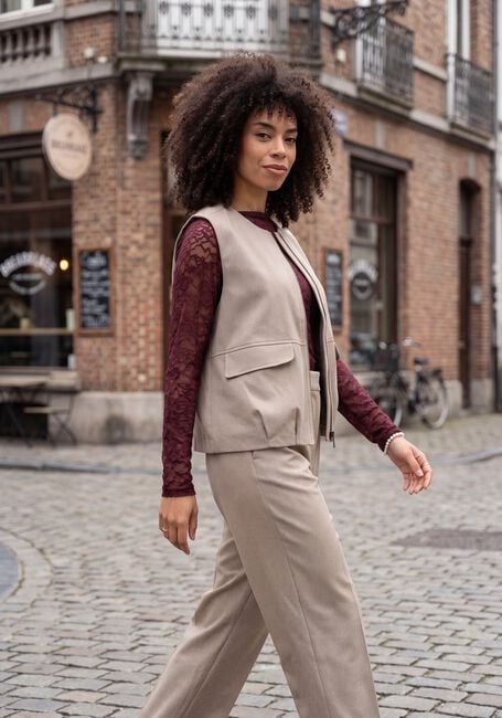 Beige CATWALK JUNKIE Bodywarmer CHECK BODYWARMER - large