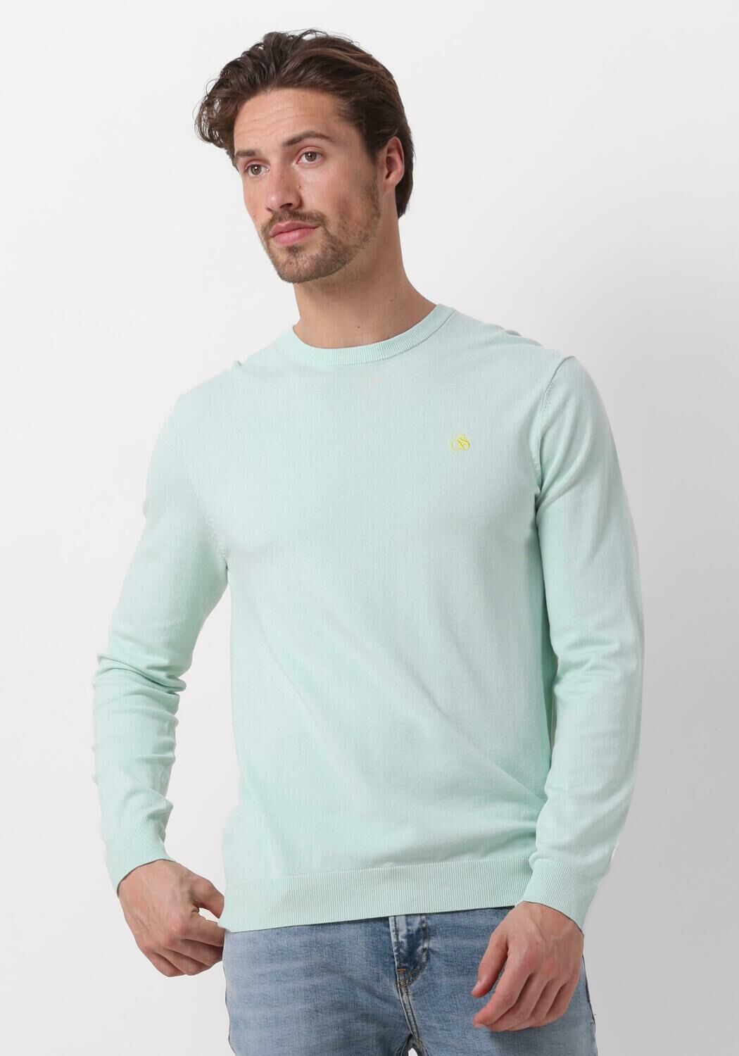 SCOTCH SODA Heren Truien Vesten Essential Ecovero Pullover Mint Kledingwinkel