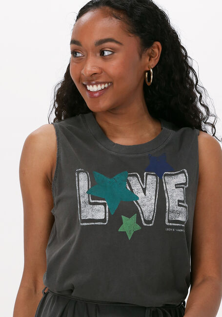 Grijze LEON & HARPER Midi jurk REGISSE JC05 LOVE - large