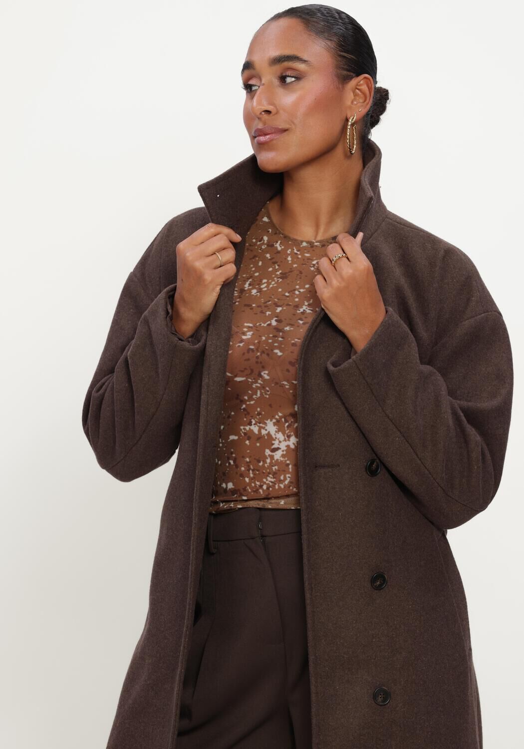Bruine MSCH COPENHAGEN Mantel MSCHKEOLA SECILIA WOOL COAT - large
