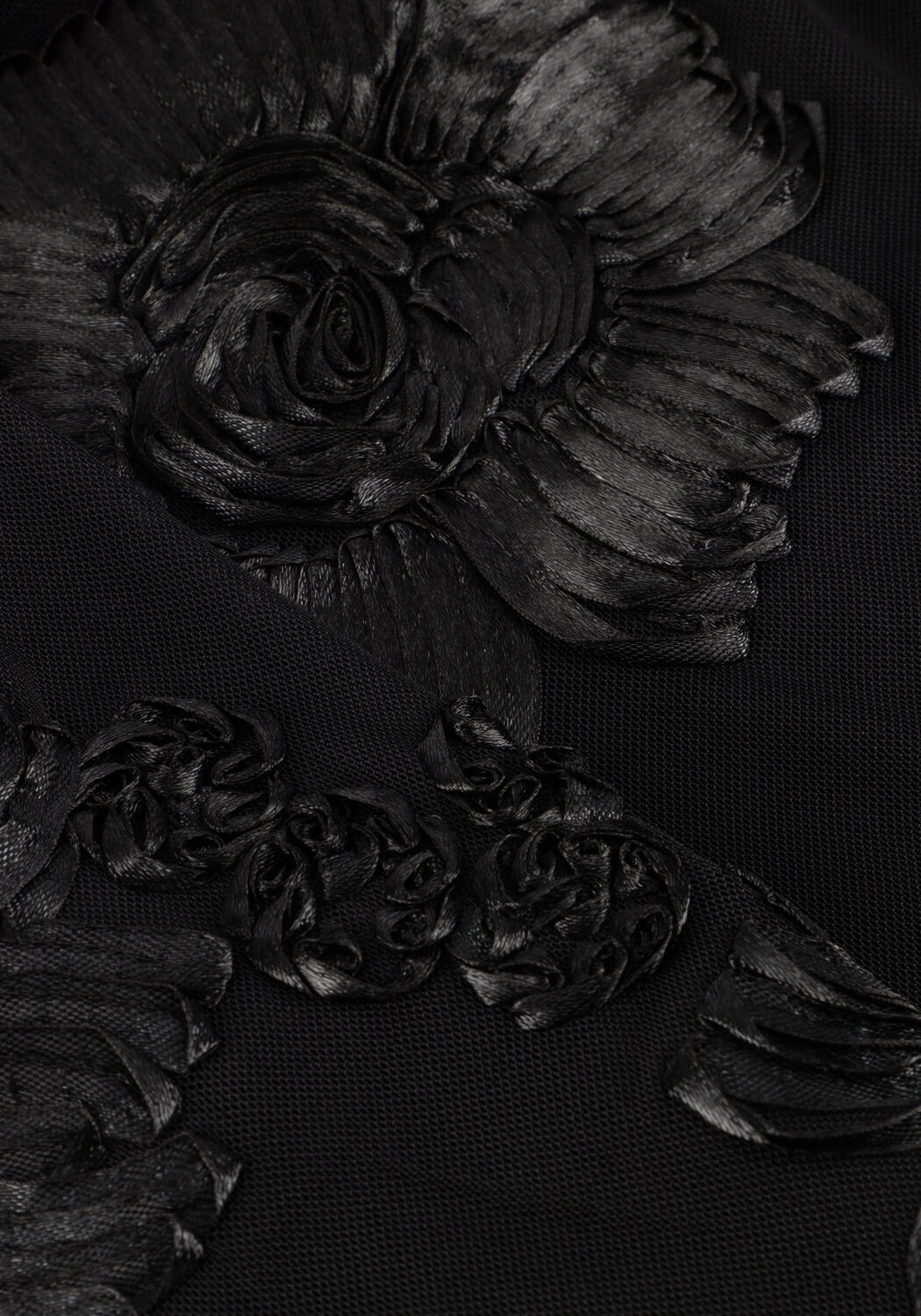 Zwarte NEO NOIR Blouses FRIANA BIG FLOWER MESH BLOUSE - large