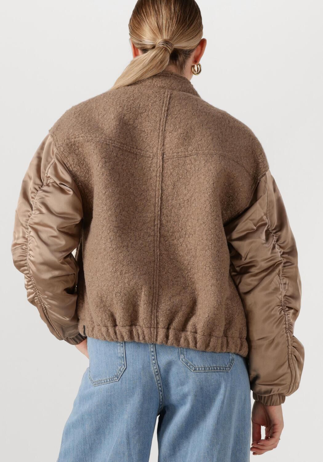 NUKUS Dames Jassen Baltimore Jacket Satin Taupe