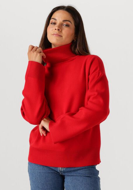 Rode SELECTED WOMEN Trui SLFKAMMA LS KNIT ROLL NECK - large