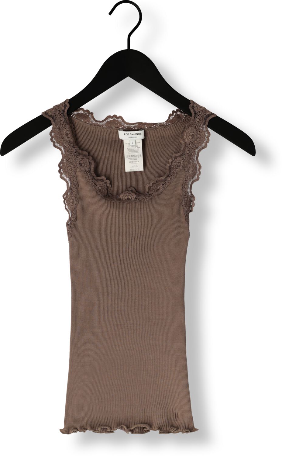ROSEMUNDE Dames Tops & T-shirts Silk Top W Lace Bruin