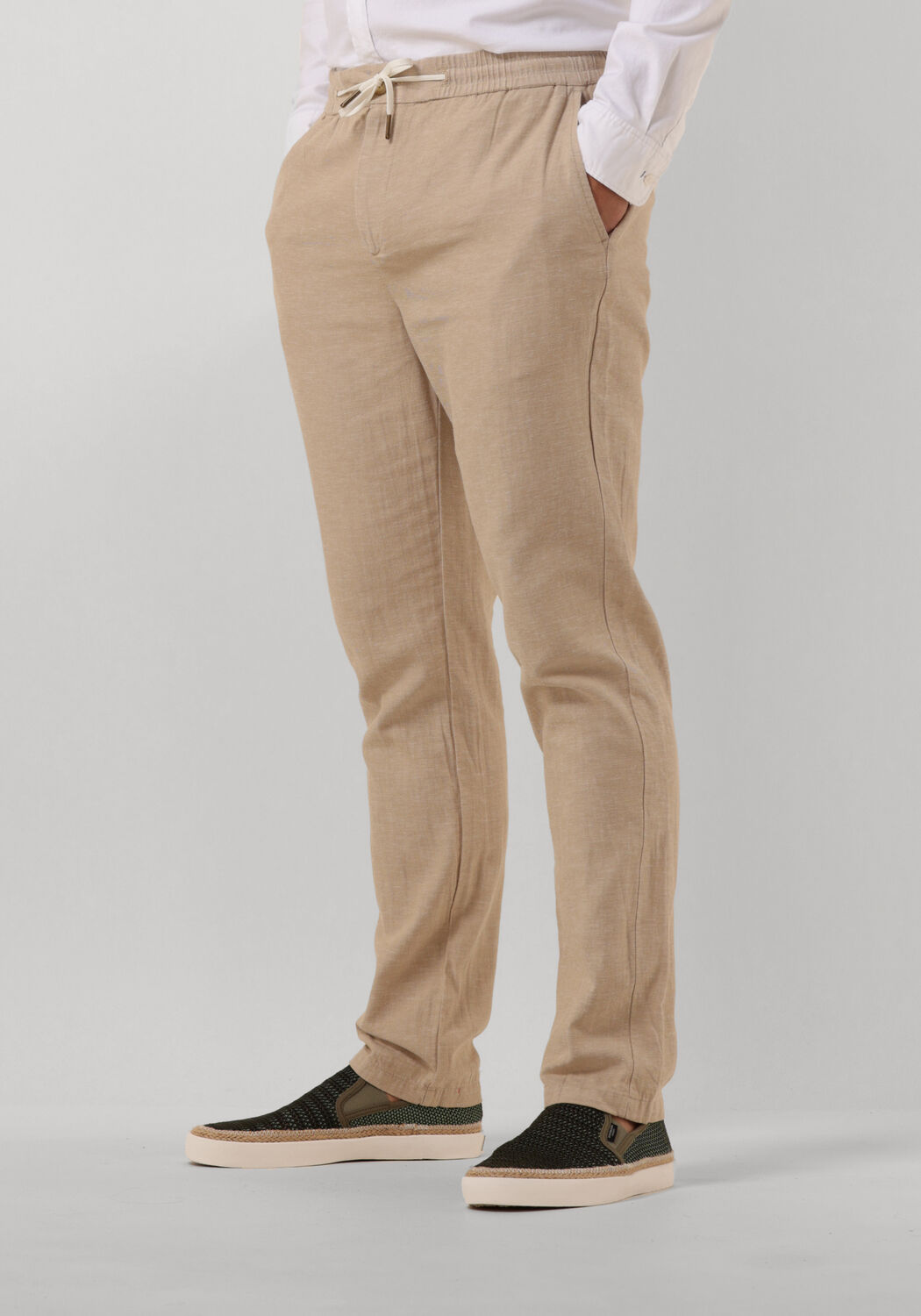 SCOTCH & SODA Heren Broeken Warren Straight Fit Twill Jogger Beige