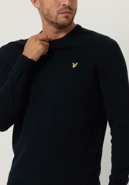 Blauwe LYLE & SCOTT Trui CREW NECK COTTON MERINO JUMPER - large
