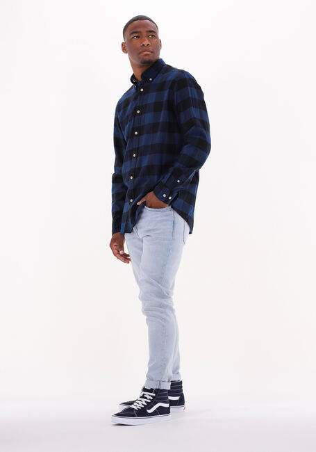 Blauwe SELECTED MEN Casual overhemd SLIMFLANNEL SHIRT LS W NAW - large