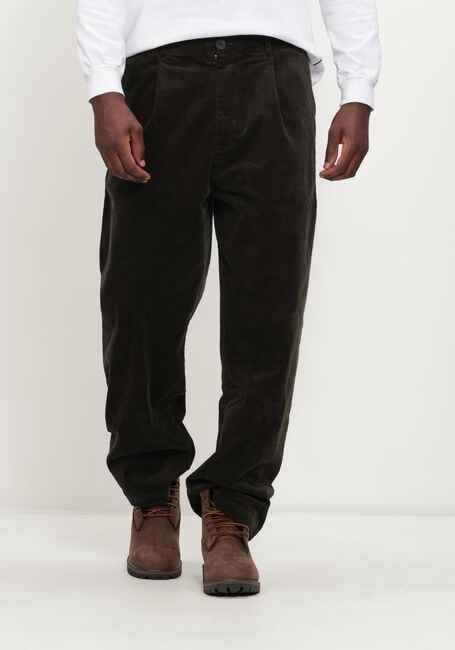Donkergroene ANERKJENDT Wijde broek AKJACOB CORD PANT - large