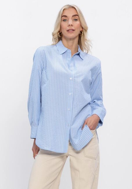 Blauwe MODSTR&Ouml;M Blouses VIGGEMD STRIPE SHIRT - large