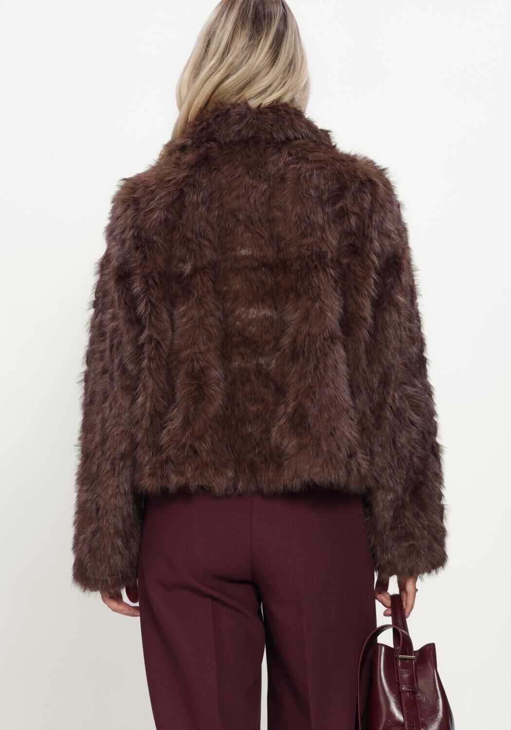 Bruine SUMMUM Faux fur jas JACKET SOFT FAUX FUR - large