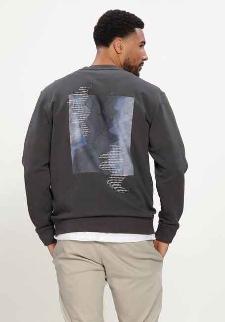 Donkergrijze CAST IRON Sweater CREWNECK RELAXED FIT GRAPHIC - large