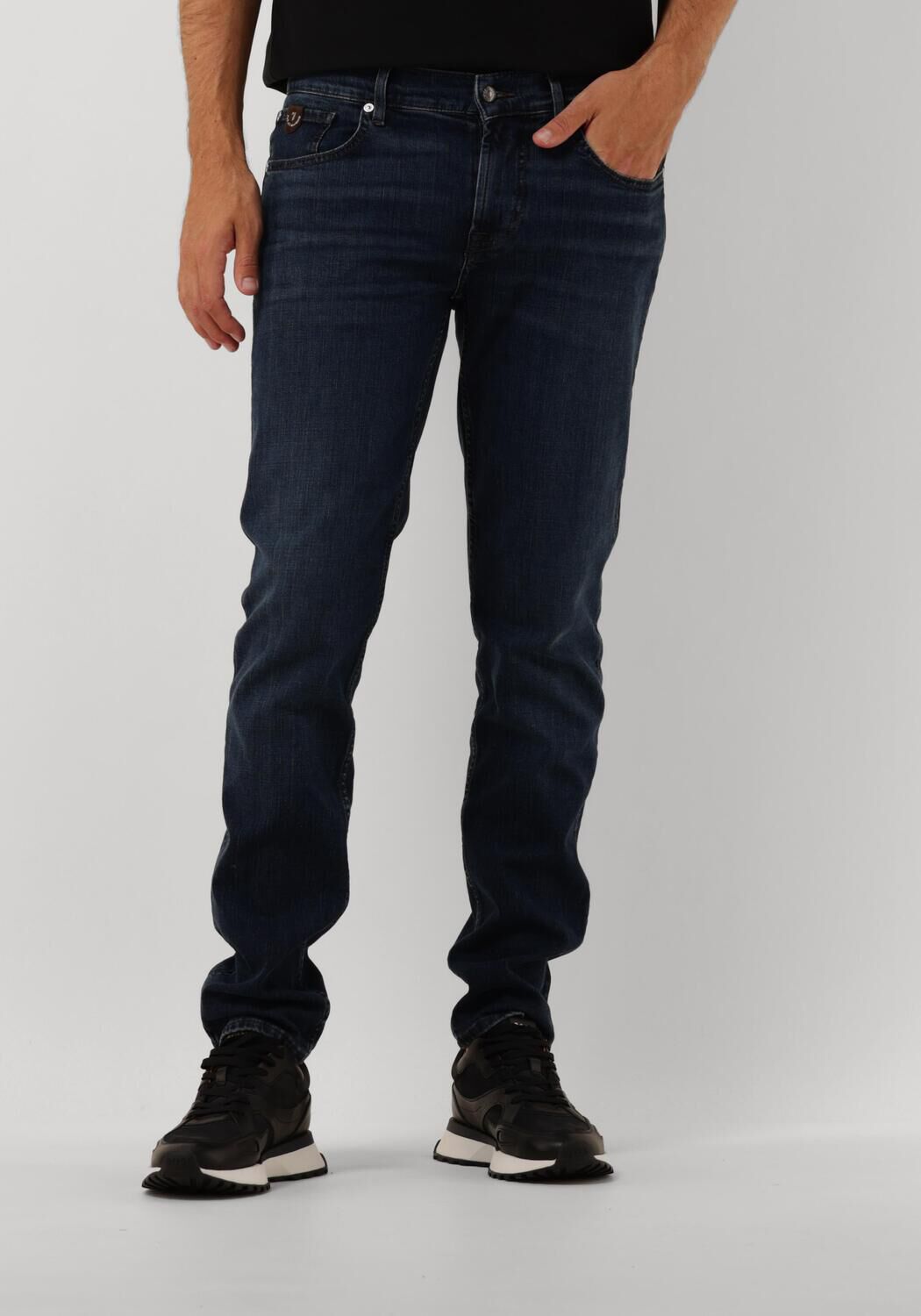 7 FOR ALL MANKIND Heren Jeans Slimmy Tapered Special Editon Stretch Tek Comma Donkerblauw