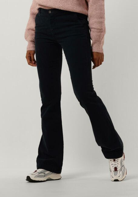 Donkerblauwe BY-BAR Flared broek LEILA VELVET PANT - large