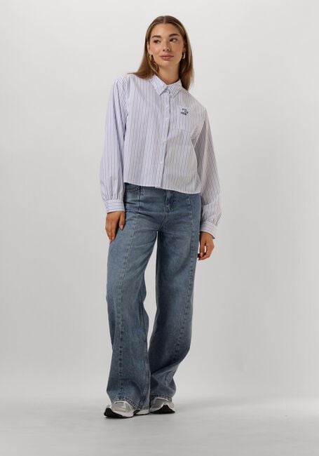 Blauwe ALIX THE LABEL Wide jeans LADIES WOVEN SOFT DENIM WIDE LEG PANTS - large