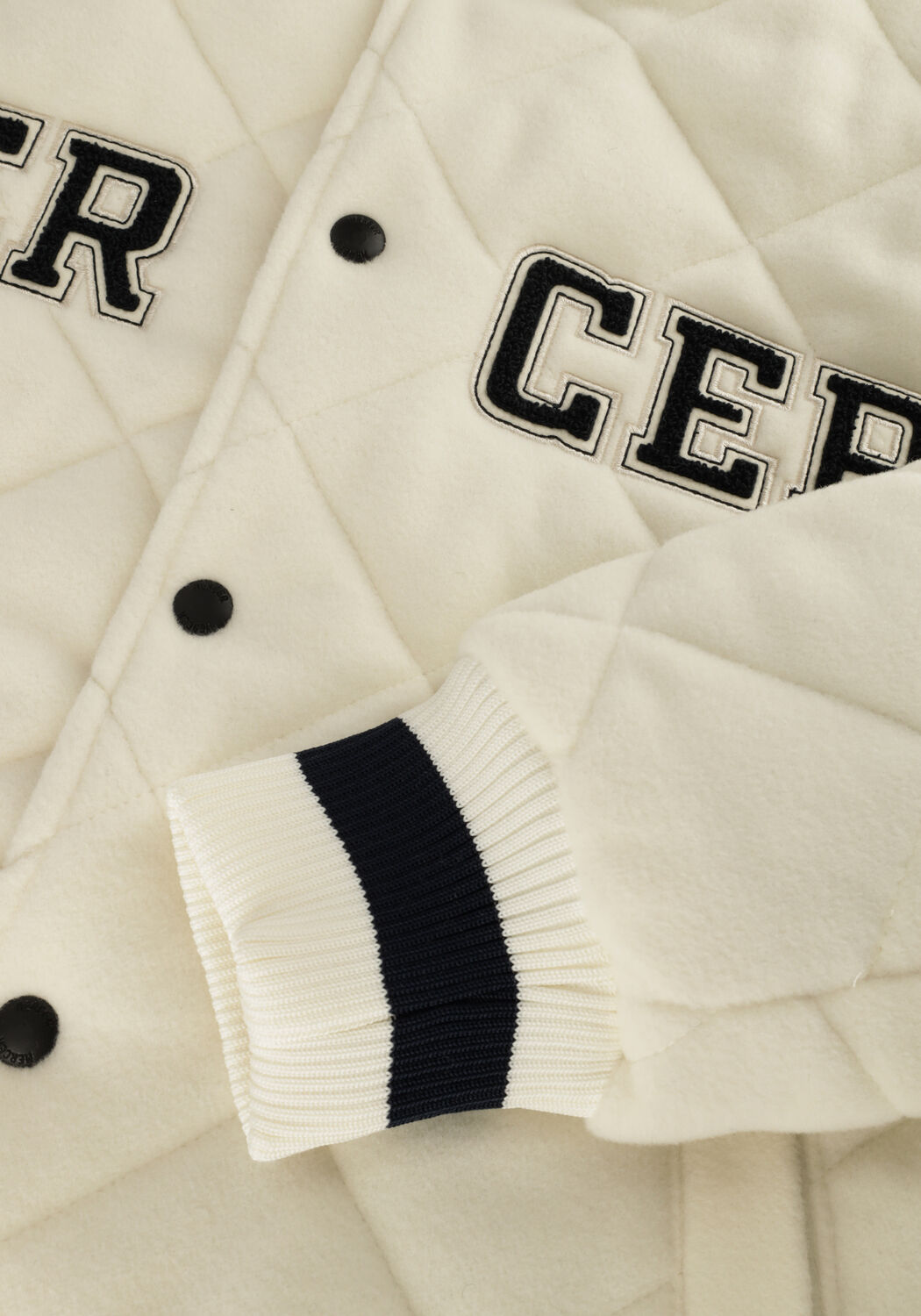 Creme MERCER AMSTERDAM Jack THE MERCER QUILTED VASRSITY WOOL - large