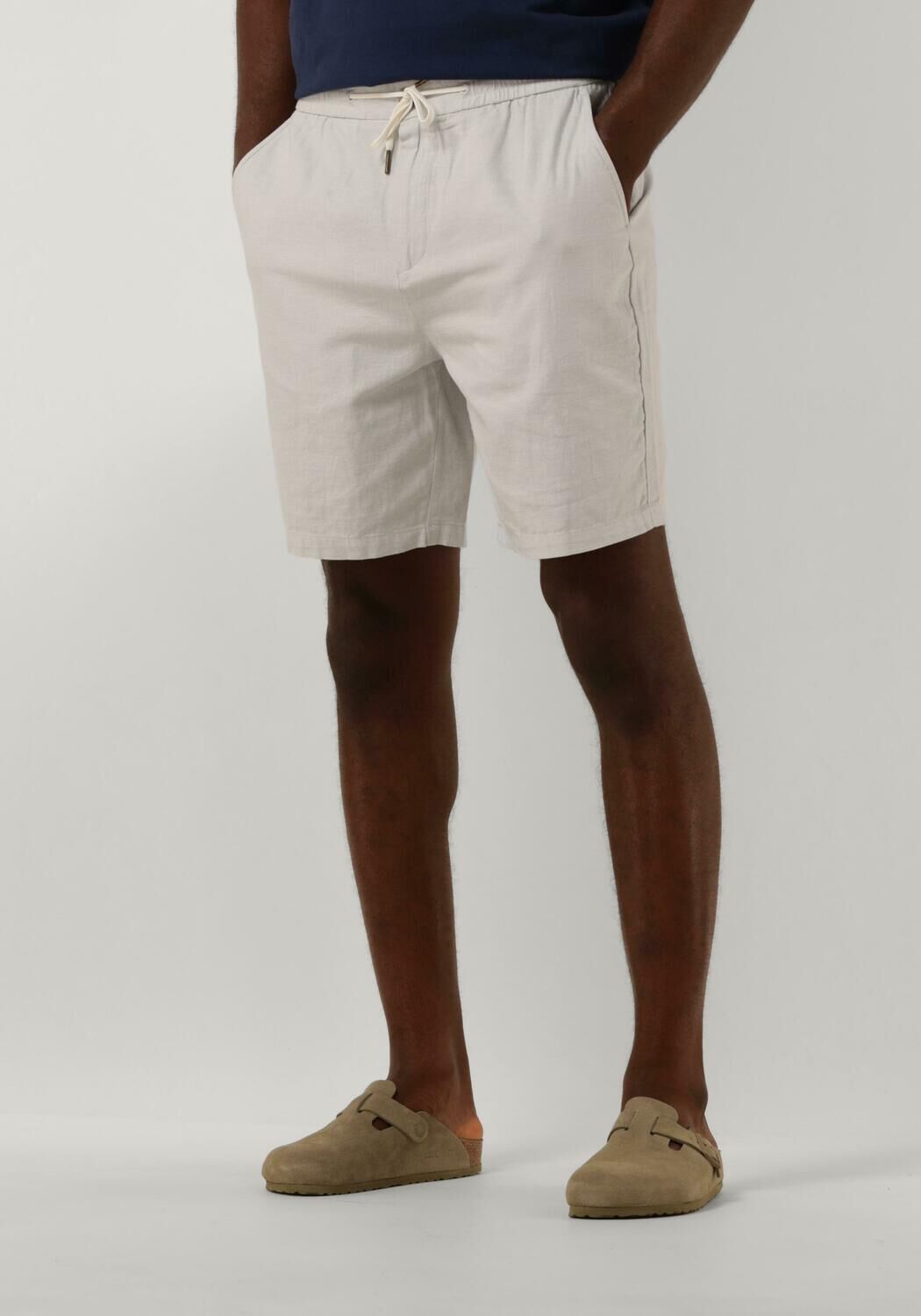 SCOTCH & SODA Heren Broeken Fave Cotton linen Twill Bermuda Grijs