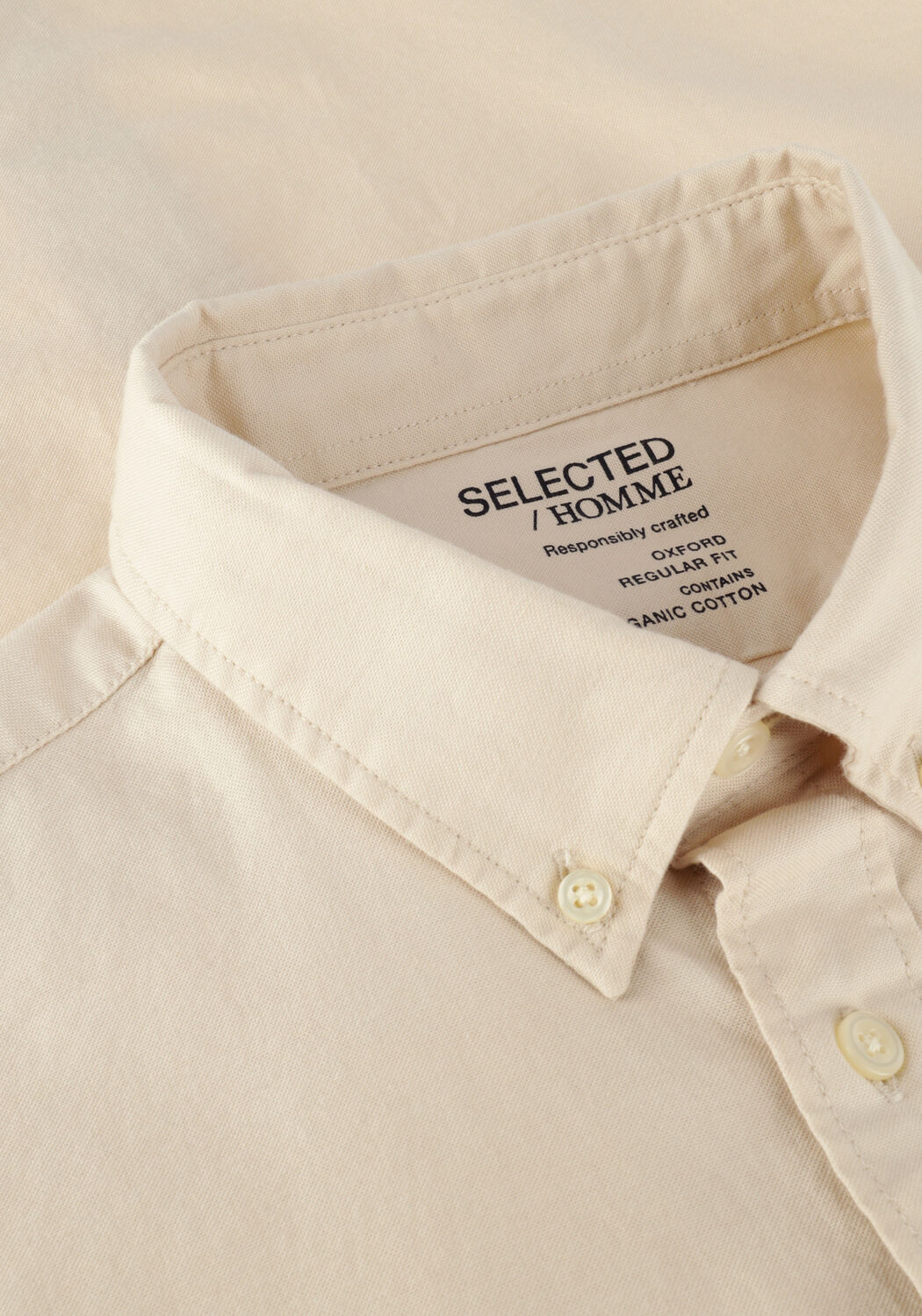 Beige SELECTED MEN Casual overhemd SLHREGRICK-OX FLEX SHIRT LS - large