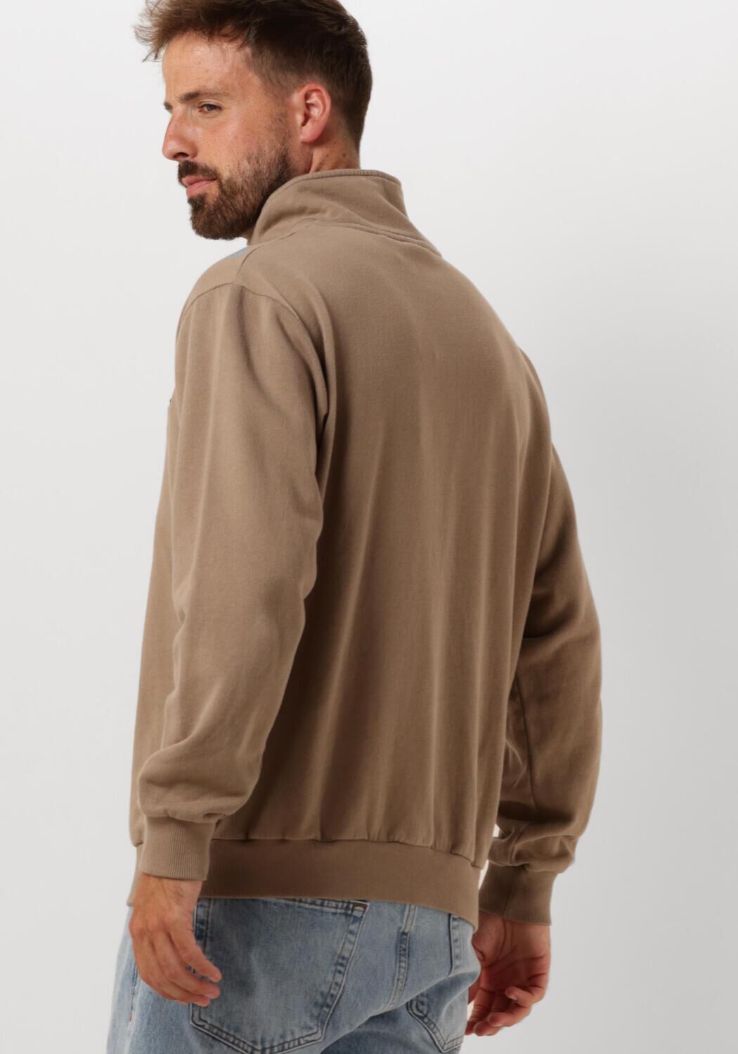 FORÉT Forét Heren Truien & Vesten Log Half Zip Sweatshirt Taupe