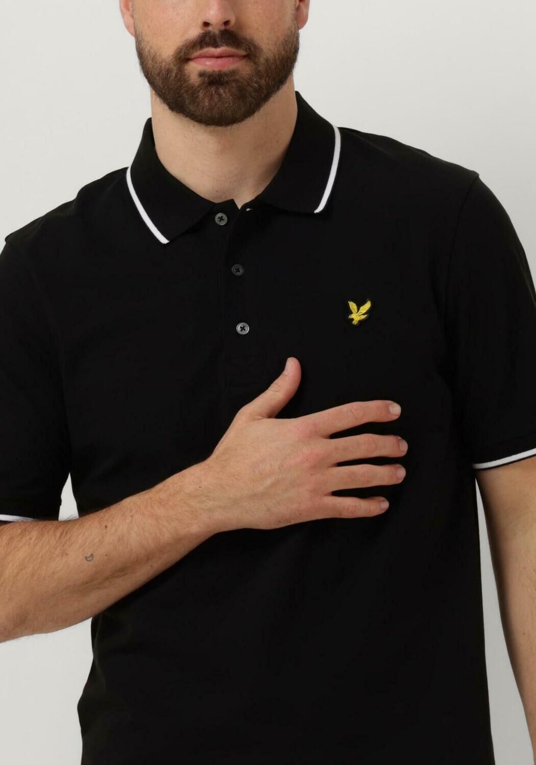 LYLE & SCOTT Heren Polo's & T-shirts Tipped Polo Shirt Zwart