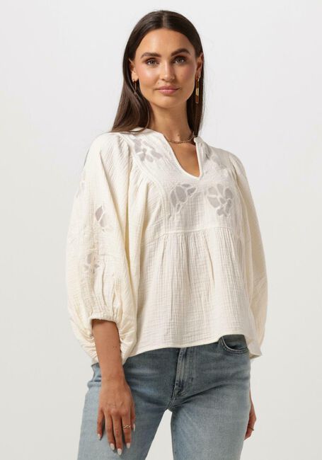 Gebroken wit SISSEL EDELBO Blouses EVELYN ORGANIC COTTON TOP - large