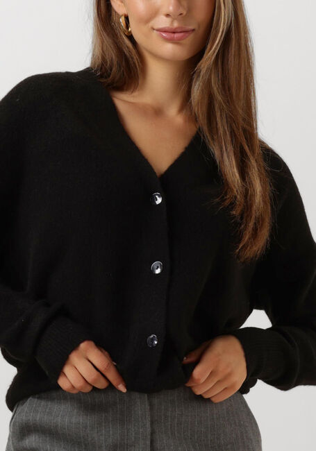 Zwarte SUMMUM Vest CARDIGAN WOOL ELASTANE BLEND KNIT - large