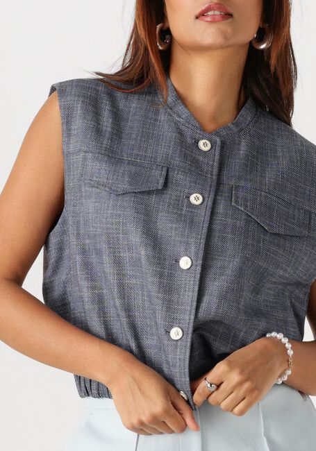 Blauwe AAIKO Gilet OLIVIA DENIM VIS 368 - large