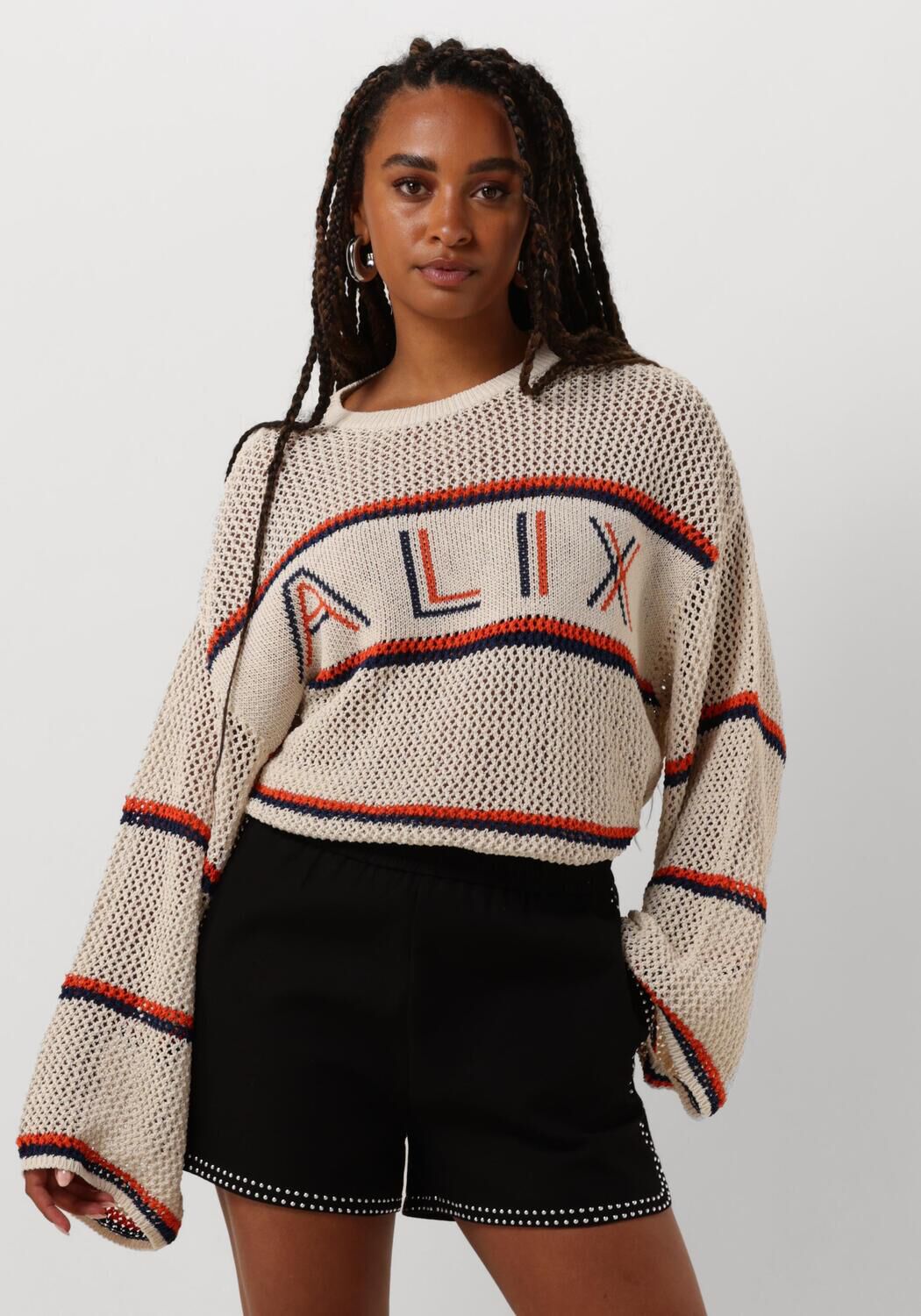 ALIX THE LABEL Dames Truien & Vesten Ladies Knitted Ajour Alix Pullover Wit