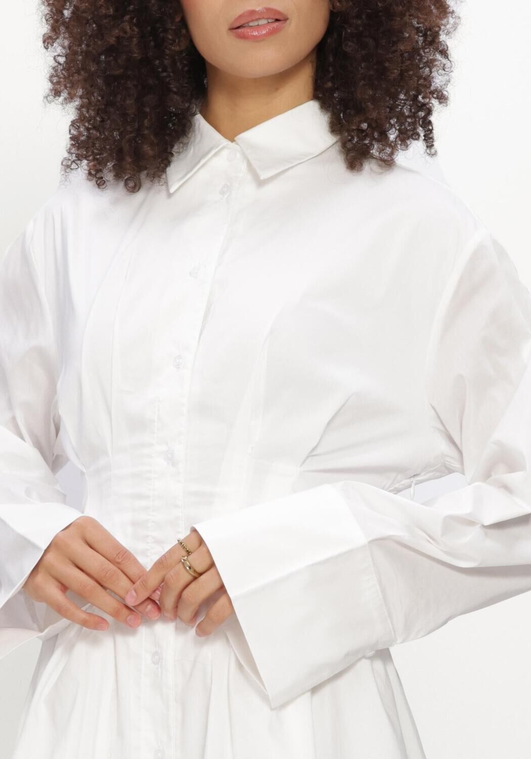 Witte NEO NOIR Jurken ULISSA POPLIN SHIRT DRESS - large