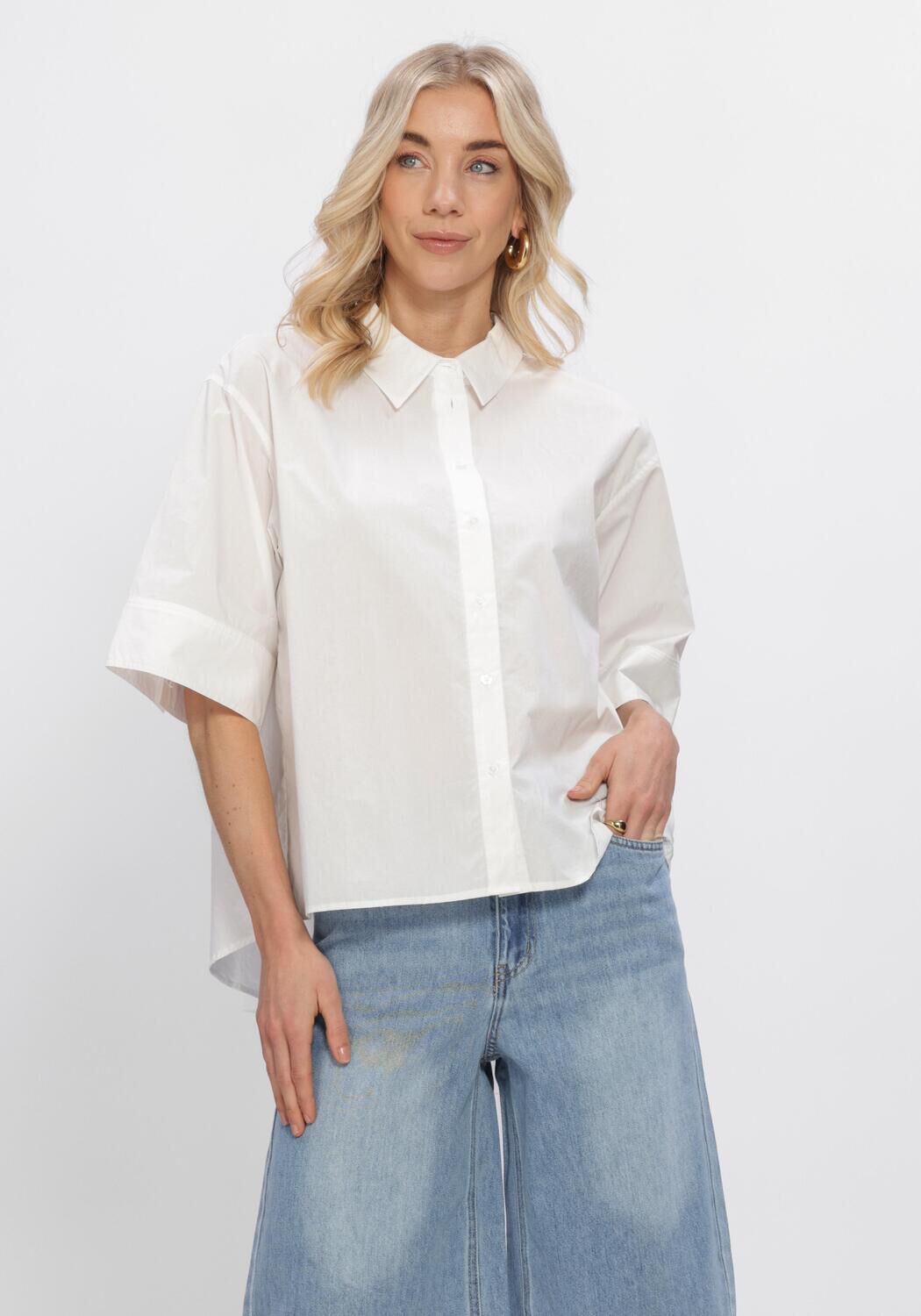 Witte OBJECT Blouses OBJELLY HOPE 2/4 LO SHIRT - large